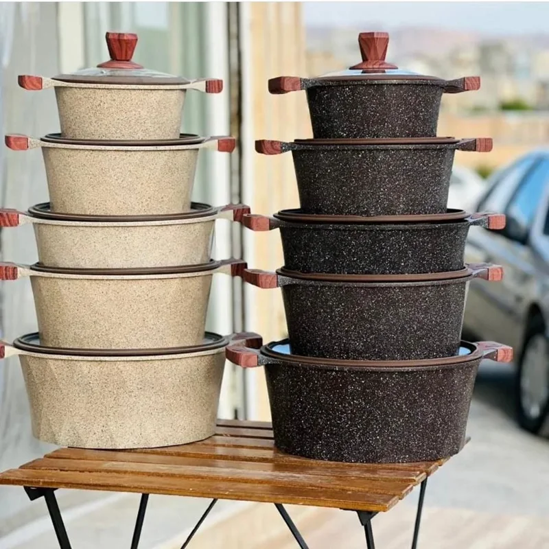 سرویس قابلمه گرانیتی زیو مدل Z-7110 ده پارچه